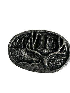 Stetson 2003 Elk Buck Buckle Rustic Western Hunting Lodge USA Made